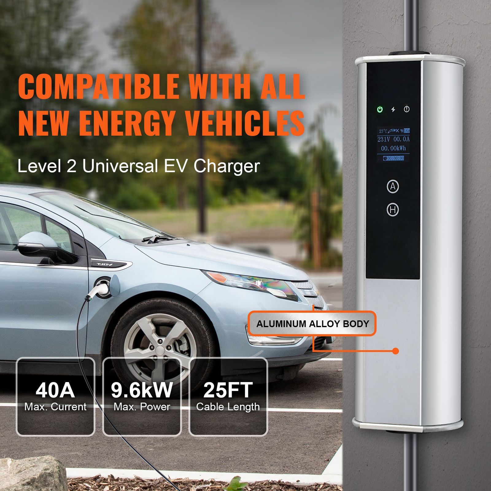 Wireless Charger - Draagbare EV-lader niveau 2, 40A 240V,