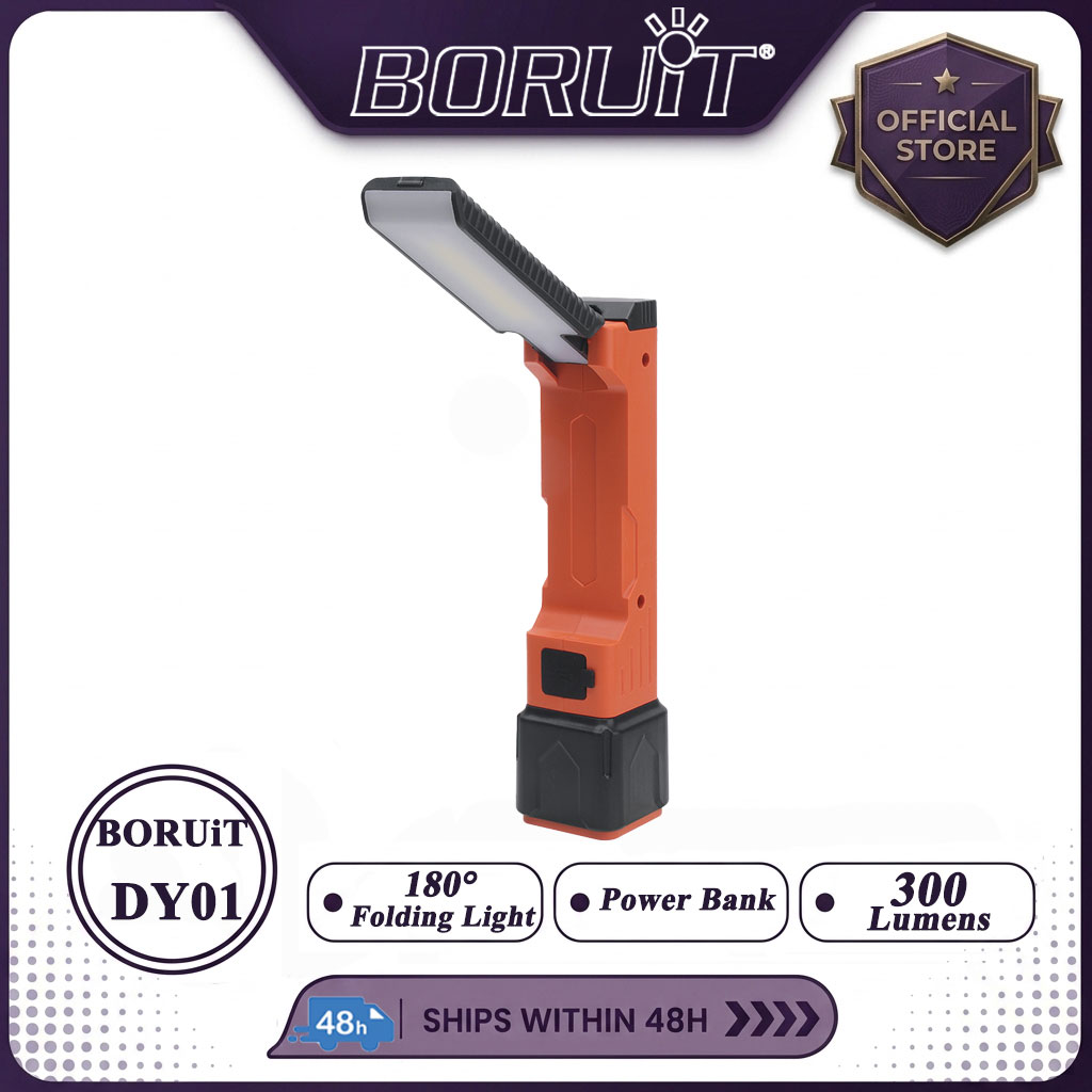 Power Bank - BORUiT 300LM LED-werklamp Zoomzaklamp Type-C Oplaadbare