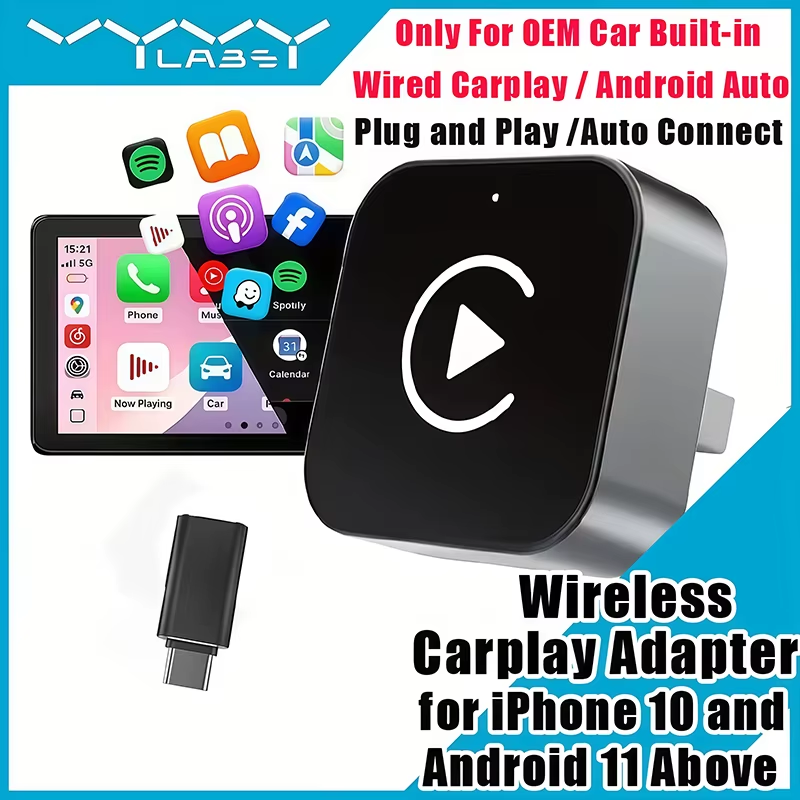 Usb Hub - 2-in-1 draadloze CarPlay-adapter Plug-and-Play voor iPhone