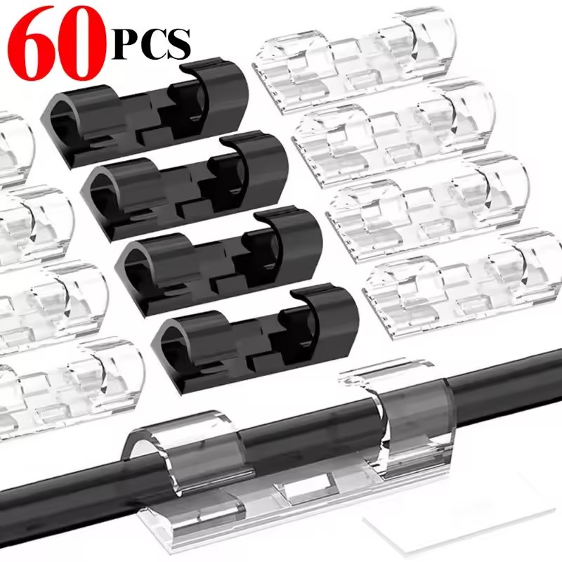 Cable Organizer - Kleine kabelorganizerclips, draadhouder, zelfklevend, voor kabelmanagement