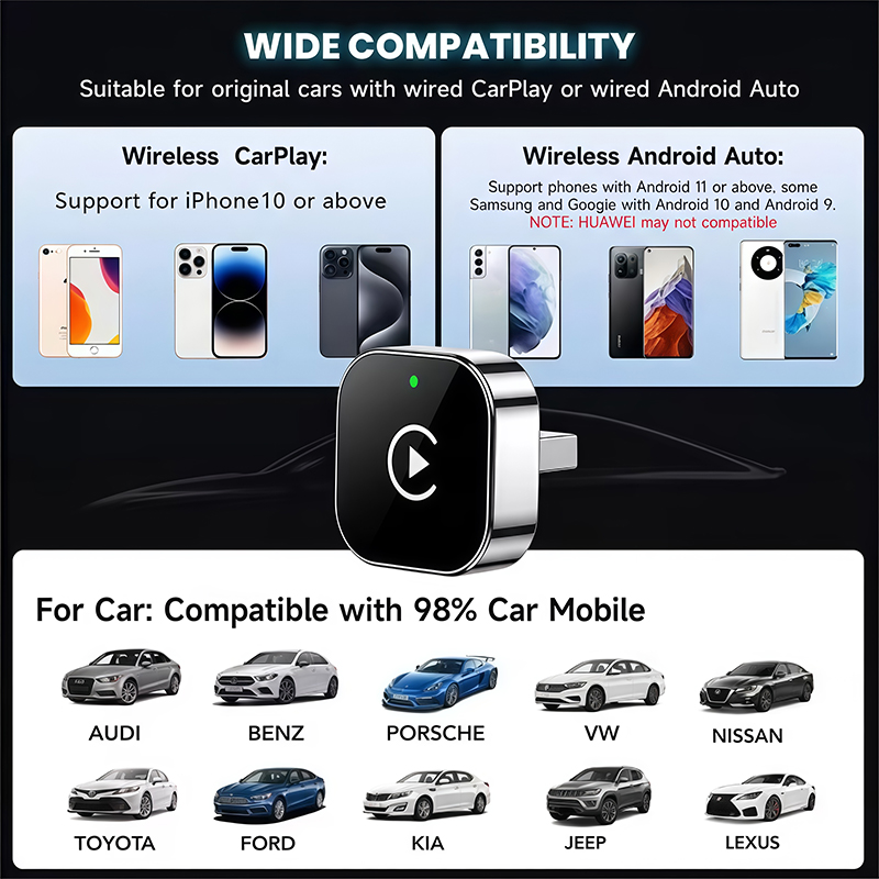 2-in-1 draadloze CarPlay-adapt - Usb Hub recensie en prijs